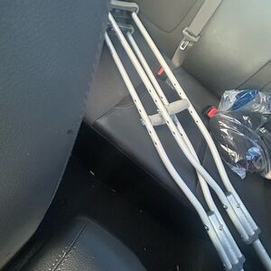 Silver Adjustable Crutches